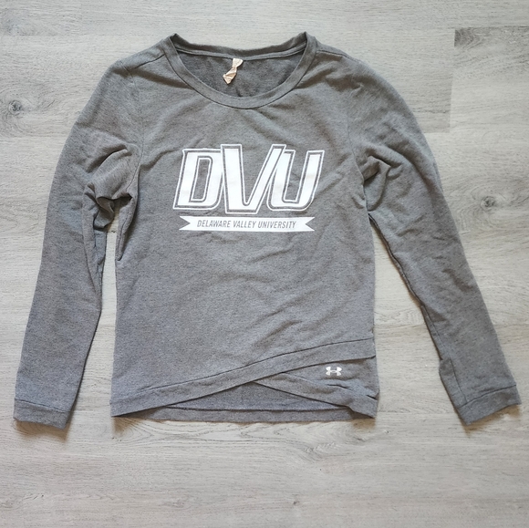 Under Armour Delaware Valley University Grey Pullover Crewneck Sweatshirt Small - Picture 1 of 7
